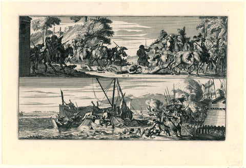 Twee voorstellingen van Franse wreedheden, 1672, anonymous, 1673 - 1677 Canvas Print