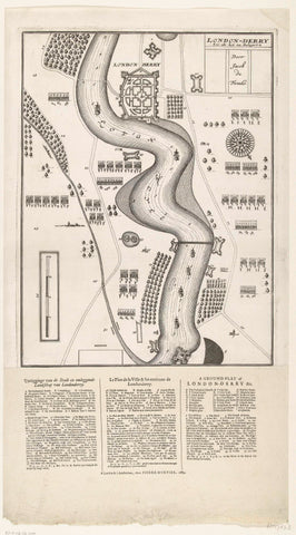 Map of the Siege of Londonderry, 1689, anonymous, 1689 Canvas Print