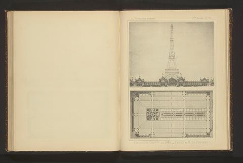 Two reproductions of designs for the Paris World's Fair in 1889 by M. De Perthes, anonymous, c. 1881 - in or before 1886 Canvas Print