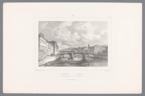 View of the Ponte Santa Trinita in Florence, Isodore-Laurent Deroy, 1843 Canvas Print