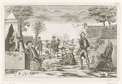 Cartoon on the problems between England and America and Holland, ca. 1780, anonymous, 1780 Canvas Print