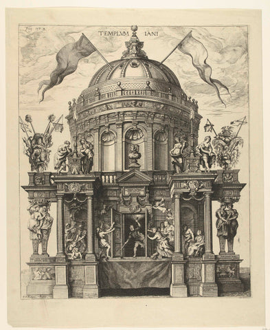 Temple of Janus; entry of Ferdinand in Antwerp in 1635 (no. 30), Theodoor van Thulden, 1639-1641 Canvas Print