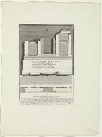 Remains of the tomb of C. Publicius Bibulus in Rome, Giovanni Battista Piranesi, c. 1756 - c. 1757 Canvas Print