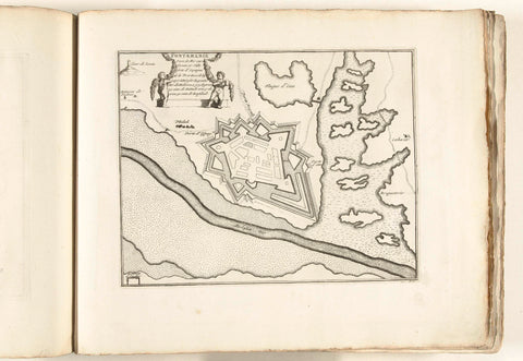 Map of Fuenterrabía, ca. 1702, anonymous, 1702 - 1703 Canvas Print