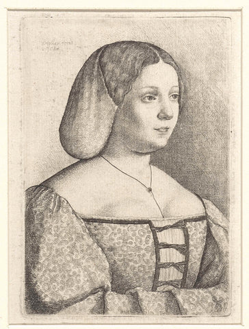 Portrait of a young woman, Wenceslaus Hollar, 1646 Canvas Print