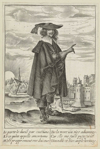 Franse edelman in rouwkleding, Isaac Briot, c. 1630 Canvas Print