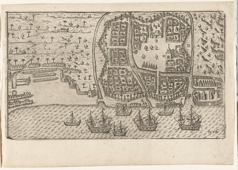 Map of Bantam, 1596, anonymous, 1646 Canvas Print