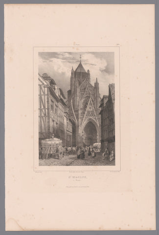 View of the church of Saint-Maclou in Rouen, Isodore-Laurent Deroy, 1834 Canvas Print