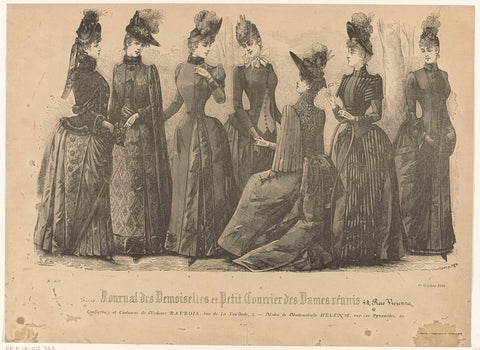 Journal des Demoiselles et Petit Courrier des Dames Réunis, 1 October 1888, No. 1697: Confections et Costumes (...), anonymous, 1888 Canvas Print