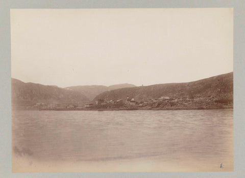 Coastal town in Norway as seen from the water, Paul Güssfeldt (attributed to), 1889 Canvas Print