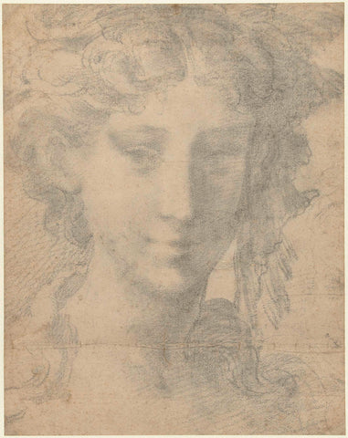 Head of woman, Parmigianino, 1530 - 1535 Canvas Print