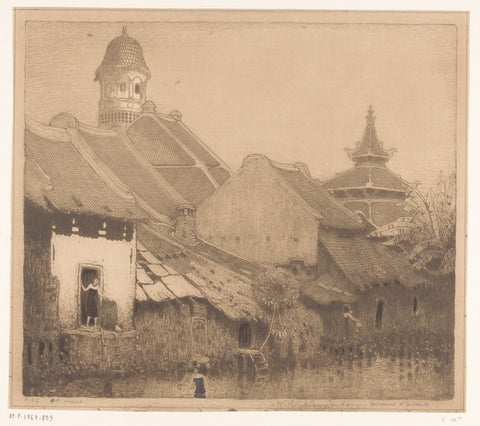 Waterfront houses in Semarang, Wijnand Otto Jan Nieuwenkamp, 1917 Canvas Print