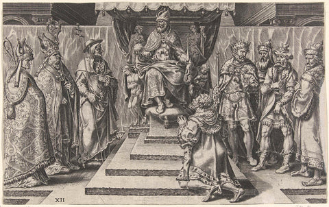 Surrender of the Landgrave of Hesse, 1547, Dirck Volckertsz. Coorn deer, 1555 - 1556 Canvas Print