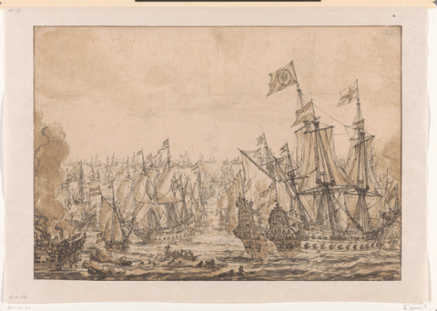 De zeeslag voor Katwijk op 8-10 augustus 1653, Reinier Nooms (possibly), 1653 - 1658 Canvas Print