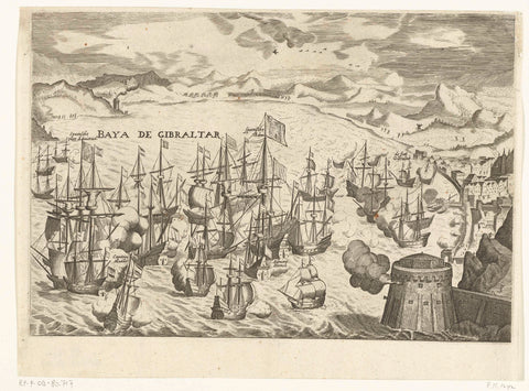 Naval Battle of Gibraltar, 1607, Bartholomeus Willemsz. Dolendo (attributed to), 1607 - 1610 Canvas Print