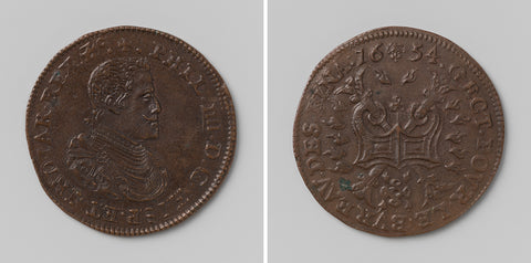 Philip IV, king of Spain, calculation medal struck by order of the council of Finance, anonymous, 1654 Canvas Print