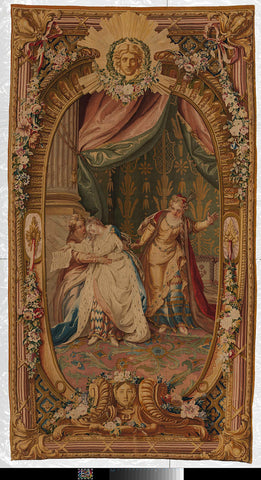 Tapestry with Roxane and Atalide, Manufacture Royale des Gobelins, 1776 Canvas Print