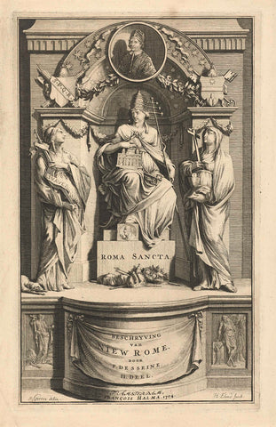 Title page for Nieuw Rome, by F. Desseine, Amsterdam, 1704, Hendrik Elandt, 1704 Canvas Print