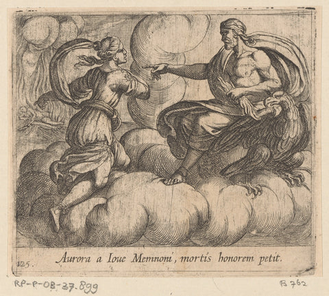 Aurora asks Jupiter to honor Memnon, Antonio Tempesta, 1606 Canvas Print