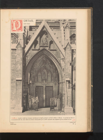 Stone portal at the southern transept of the Collegiate Church of Our Lady of Dinant, anonymous, c. 1881 - in or before 1889 Canvas Print