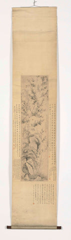 Hanging scroll with bamboo and orchids on a rock, Ma Shouzhen, c. 1548 - c. 1604 Canvas Print