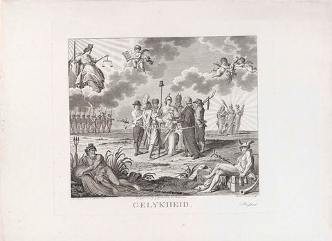 Allegory on Equality, 1795, Hendrik Roosing, 1795 Canvas Print