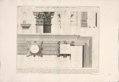 Details of Porticus of Octavius in Rome, Giovanni Battista Piranesi, c. 1756 - c. 1757 Canvas Print