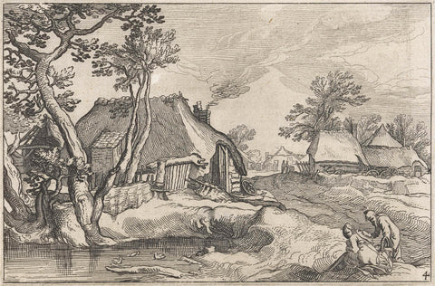 Group of farms in a landscape, Claes Jansz. Visscher (II), 1620 Canvas Print