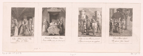 Four performances from the history of the Bartholomew's Night, Daniel Nikolaus Chodowiecki, 1799 Canvas Print