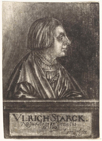 Portrait of Ulrich Starck, Johann Friedrich Leonard, 1668 Canvas Print