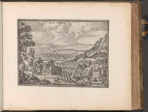 Landschap met Abraham en de drie engelen, Pieter van der Borcht (I), 1653 - 1654 Canvas Print