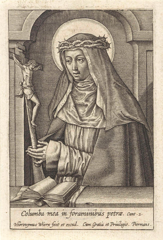 Saint Catherine of Siena, Hieronymus Wierix, 1563 - before 1619 Canvas Print