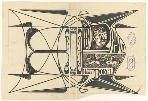 Band design for: Henri Borel, Een droom, 1899, Jan Toorop, in or before 1899 - in or before 1989 Canvas Print