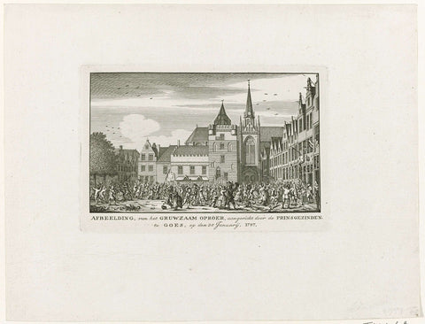 Riot by Prinsgezinden op de markt te Goes, 1787, anonymous, 1787 Canvas Print