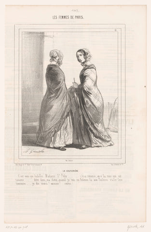 Two coupeuses with each other in conversation, Alfred André Géniole, 1842 Canvas Print