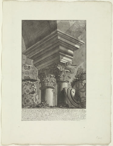 Two capitals in the Santa Constanza in Rome, Giovanni Battista Piranesi, c. 1756 - c. 1757 Canvas Print