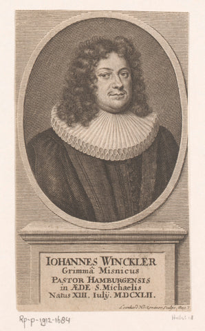 Portrait of Johann Winckler, Leonhard Heckenauer, 1660 - 1704 Canvas Print