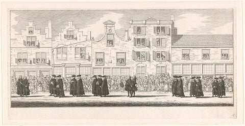 Ecclesiastical and secular leaders in the funeral procession of Anna of Hanover in Delft, 1759, Simon Fokke, 1759 - 1761 Canvas Print