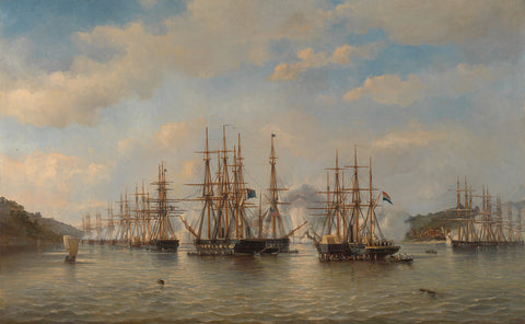 Dutch, English, French and American Squadrons in Japanese Waters during the Expedition led by the French Commander Constant Jaurès, September 1864, jonkheer Jacob Eduard van Heemskerck van Beest, 1864 Canvas Print