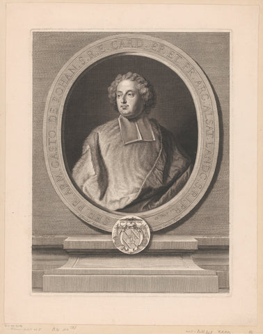 Portrait of Armand-Gaston-Maximilien de Rohan at the age of 37, Pierre Drevet, 1712 Canvas Print