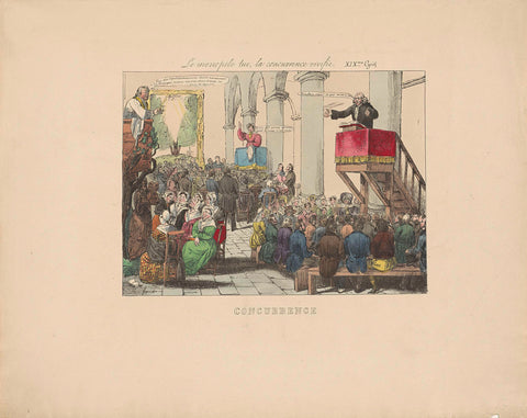 Cartoon on the freedom of clerical education, 1828, anonymous, 1828 Canvas Print