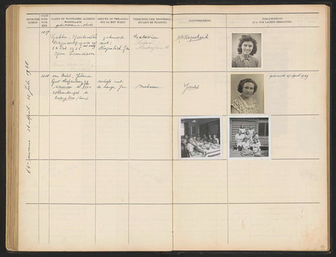 Sheet 151 from Studbook of the pupils of the Colonial School for Girls and Women in The Hague part II (1930-1949), anonymous, 1948 Canvas Print