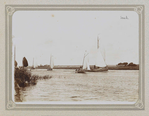 Sailing ships on a lake near Sneek, Folkert Idzes de Jong, c. 1905 - c. 1907 Canvas Print