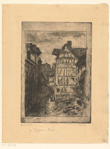 De Rue Géricault in Rouen, Camille Jacob Pissarro, 1896 Canvas Print