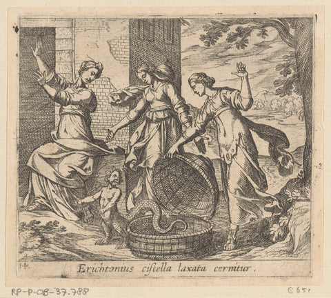 Erichthonius left out of his basket, Antonio Tempesta, 1606 Canvas Print