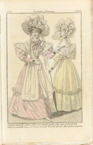 Journal des Dames et des Modes 1827, Costumes Parisiens (2528), anonymous, 1827 Canvas Print