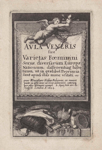 Title print for: Aula Veneris, Wenceslaus Hollar, 1644 Canvas Print