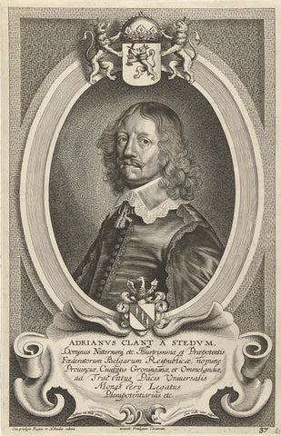 Portrait of Adriaan Clant tot Stedum, Cornelis Galle (II), 1648 Canvas Print