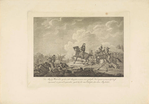 Prince of Orange is wounded during the Battle of Waterloo, 1815, anonymous, 1815 Canvas Print