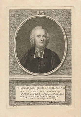 Portrait of Pierre Jacques Courton, Jacob Houbraken, 1778 Canvas Print